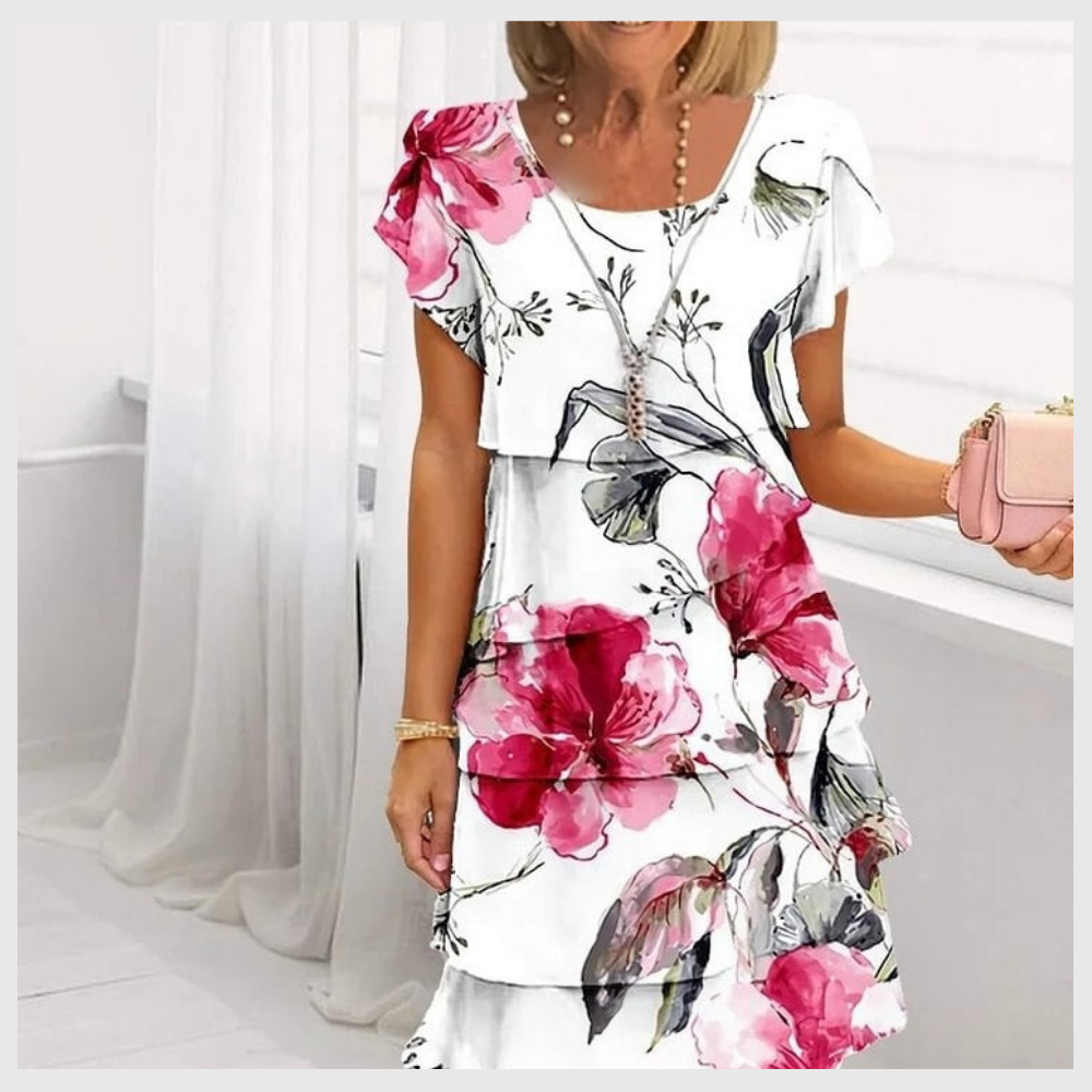 Robe fluide fleurie – Élégance & confort