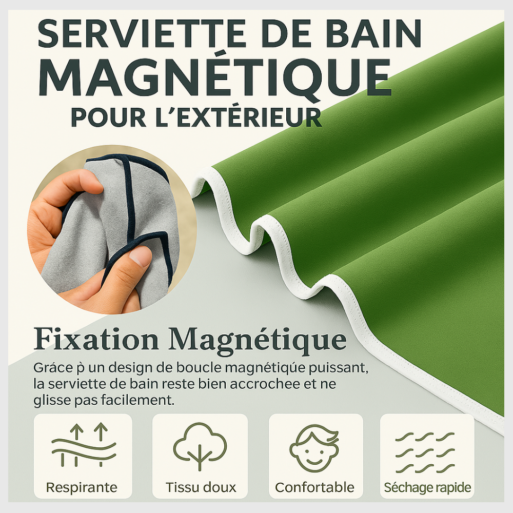 Serviette de bain magnétique