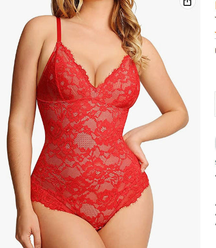 Body string en dentelle à effet lissant et ferme