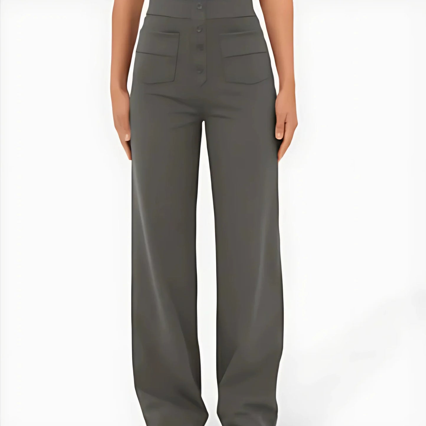 Pantalon décontracté à jambe droite et taille haute Suissmode™