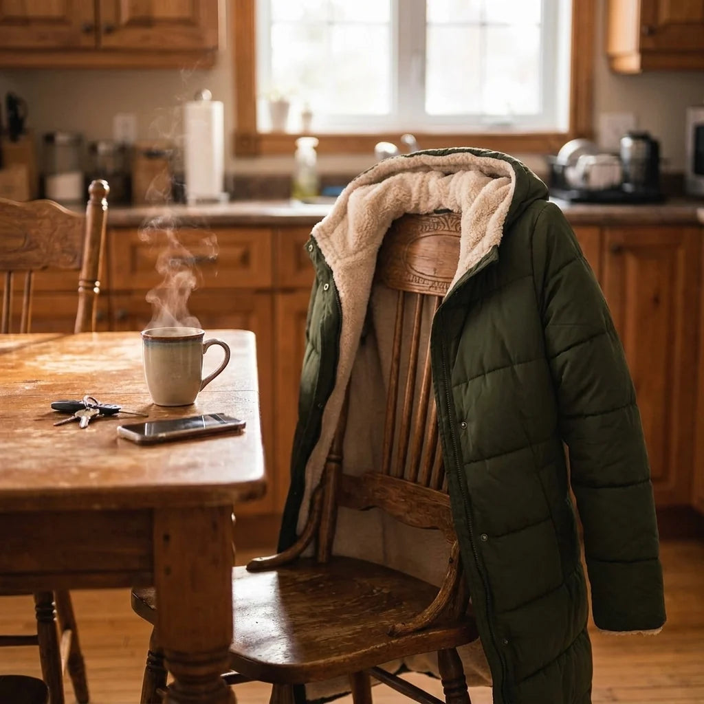 Manteau Long Réversible Sherpa a Capuche
