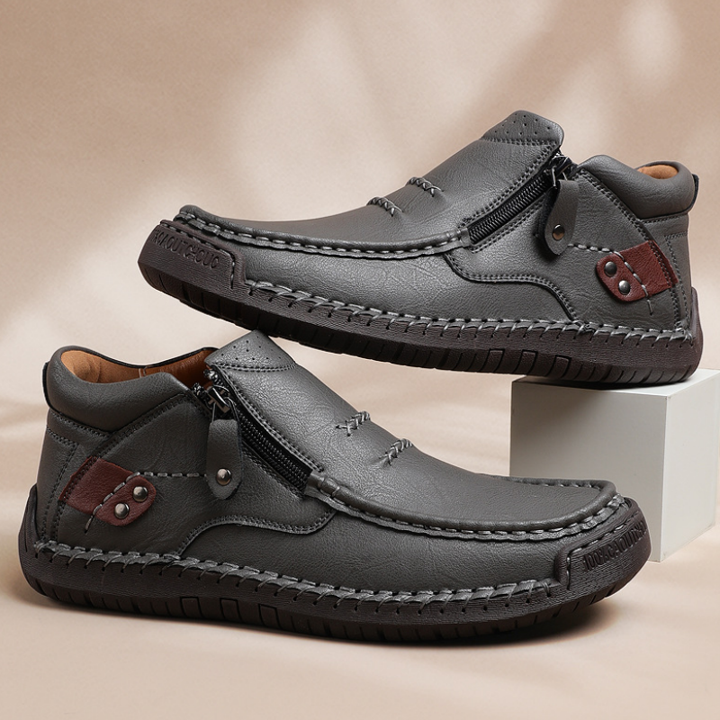 Baskets de Plein Air Rétro en Cuir PU pour Homme