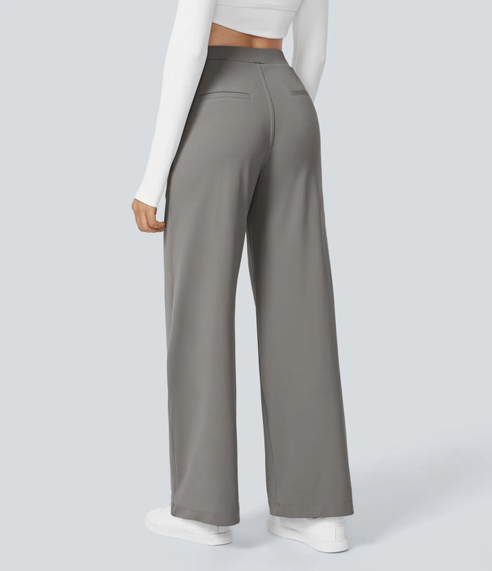 PureChic™ – Pantalon Taille Haute à Coupe Droite