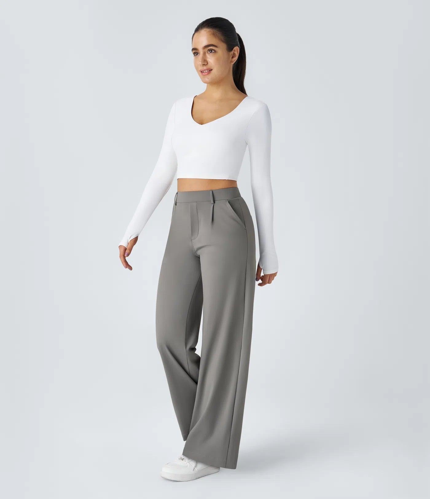 PureChic™ – Pantalon Taille Haute à Coupe Droite
