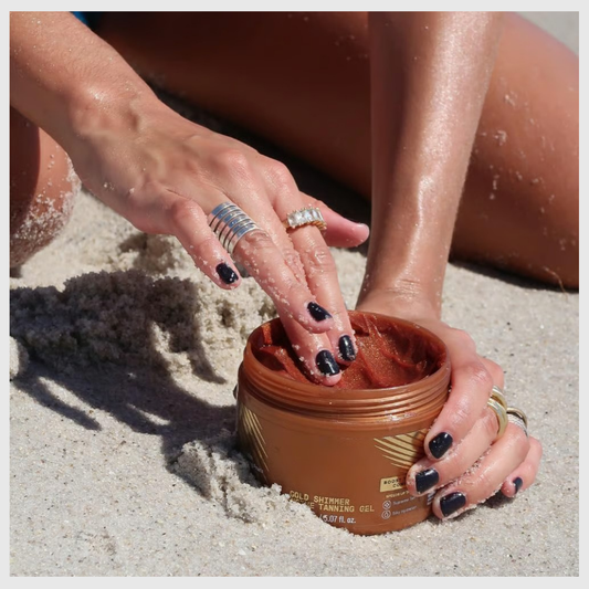 Gel bronzant intense et scintillant doré de luxe