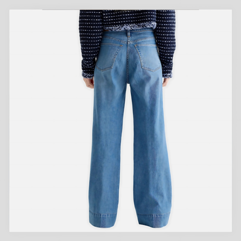 Pantalon en Denim Évasé Grande Taille
