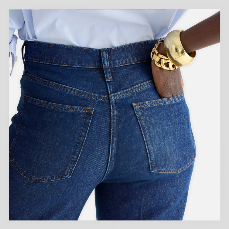 Pantalon en Denim Évasé Grande Taille