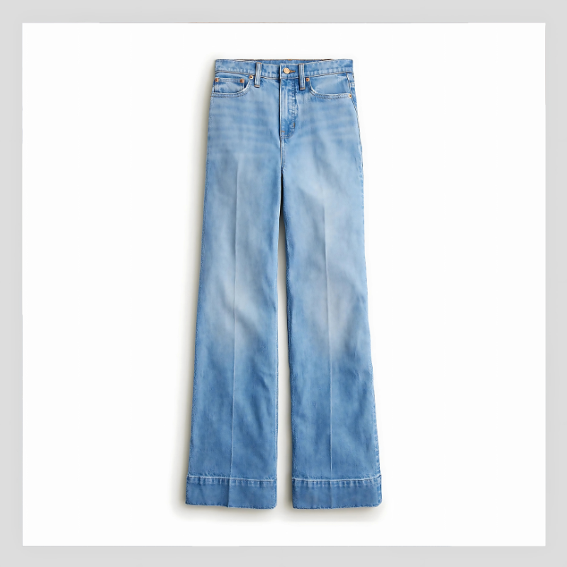 Pantalon en Denim Évasé Grande Taille