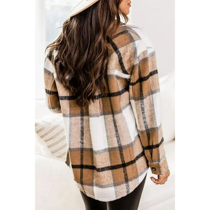 Plaid Élégance™ – Veste Shacket en Flanelle à Carreaux