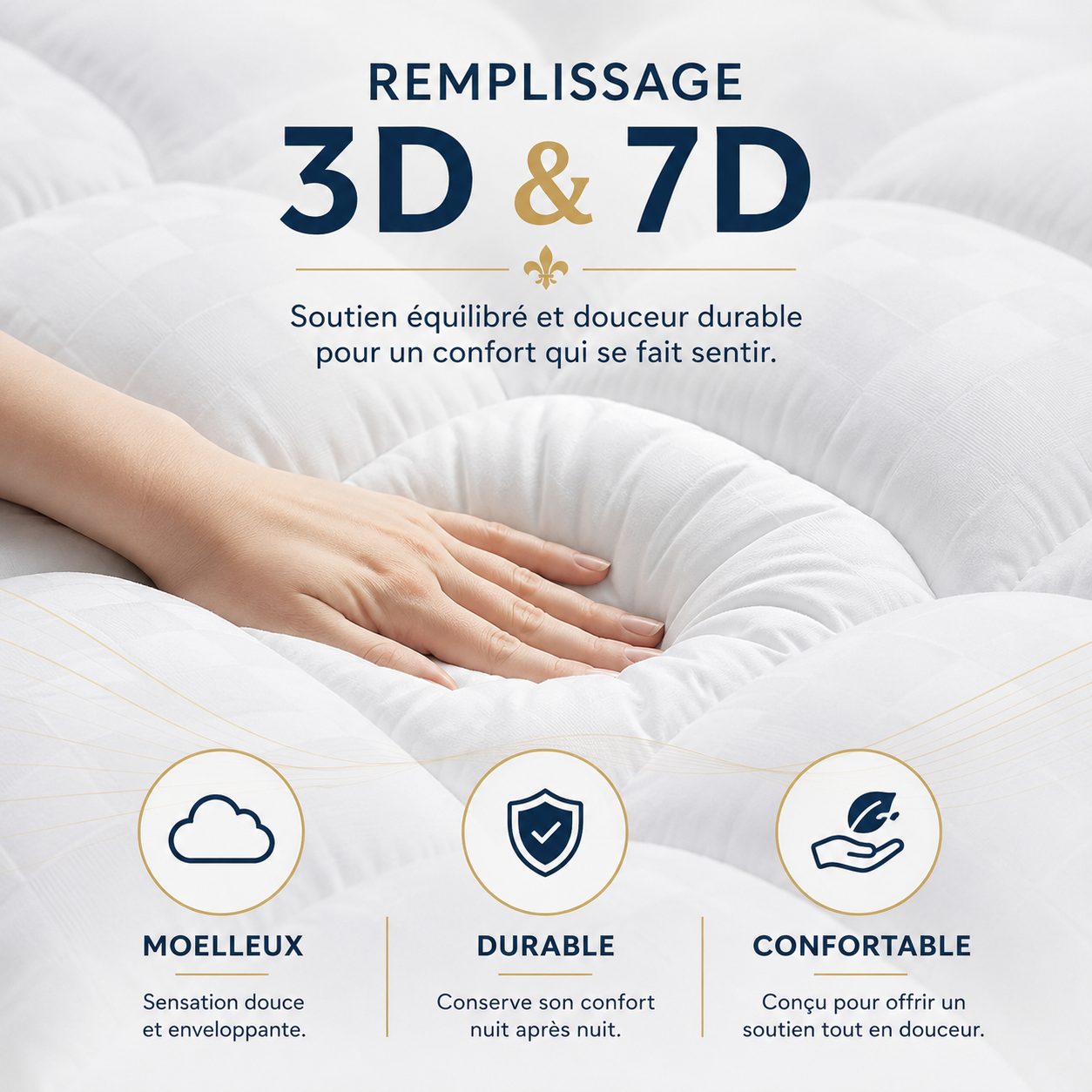 Surmatelas Suissmode™ Resort Luxe — Confort Hôtel & Fraîcheur Toute la Nuit