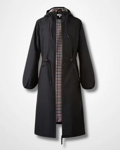 Pluvéline™ – Manteau Long Élégant & Imperméable à Doublure Couture