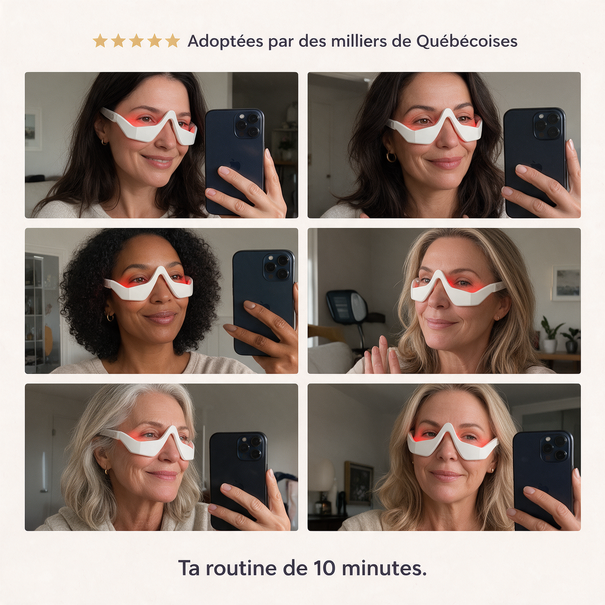 Lunettes Contour des Yeux Lumière Rouge + EMS
