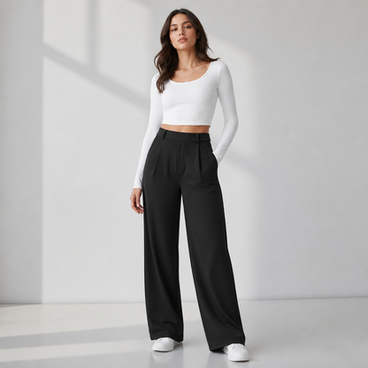 Pantalon Élise™ | Pantalon Tailleur Large Confort | Collection Essentielle