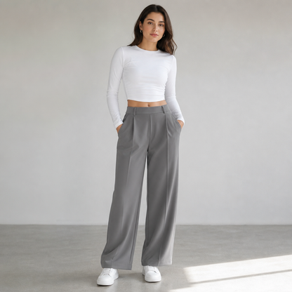 Pantalon Élise™ | Pantalon Tailleur Large Confort | Collection Essentielle