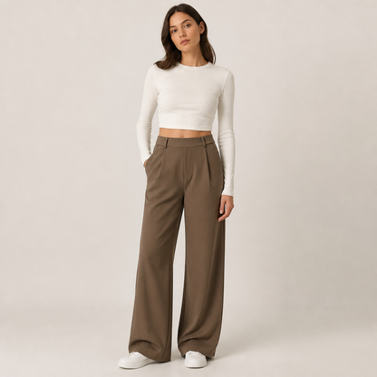 Pantalon Élise™ | Pantalon Tailleur Large Confort | Collection Essentielle