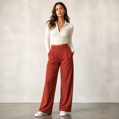 Pantalon Élise™ | Pantalon Tailleur Large Confort | Collection Essentielle