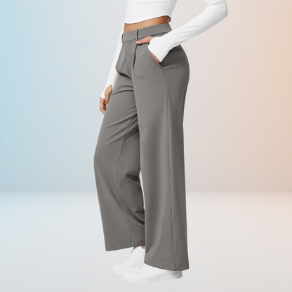 PureChic™ – Pantalon Taille Haute à Coupe Droite