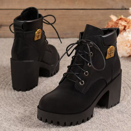 Velvira™ – Bottines Rétro à Talon Bloc et Plateforme