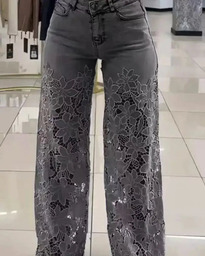 Le Jean Dentelle | Coupe Mi-Haute Flatteuse — DenimElle
